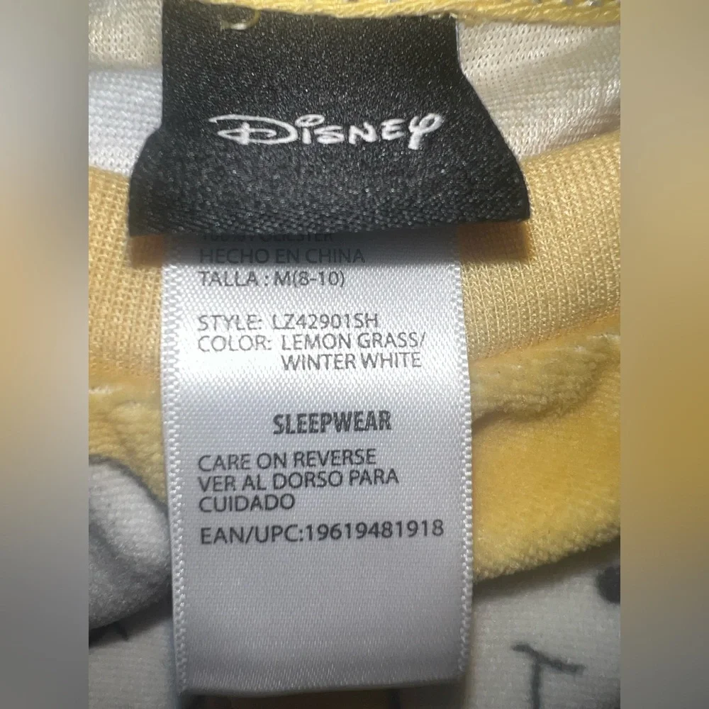 Disney Pooh Bear Sleep Top Pajama Top Fleece Sleepwear Winnie the Pooh Yellow M - Picture 2 of 2